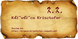 Kövécs Krisztofer névjegykártya