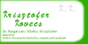 krisztofer kovecs business card
