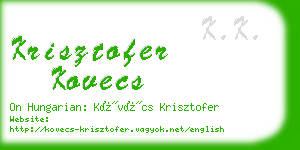 krisztofer kovecs business card